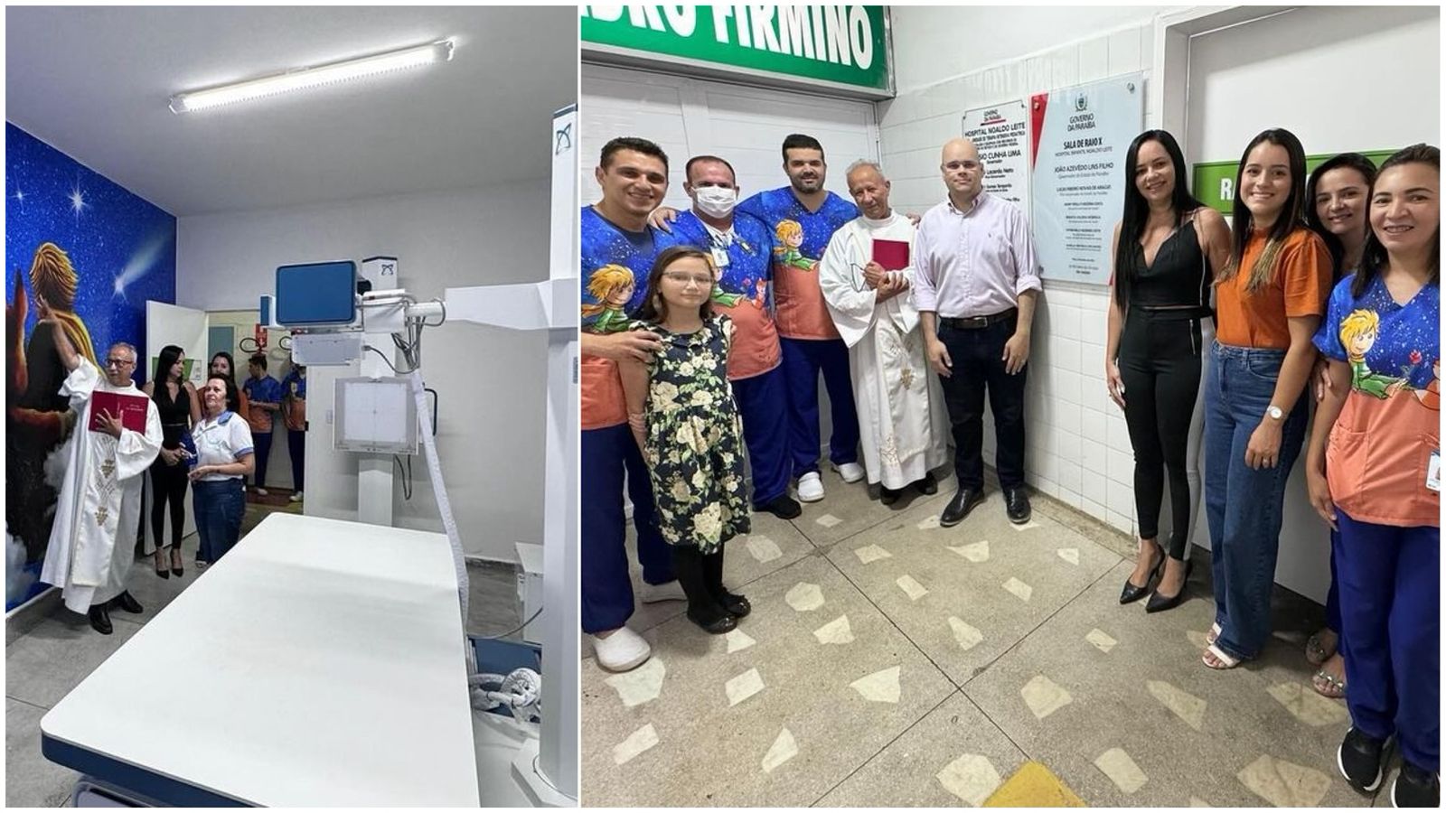 Hospital Infantil Noaldo Leite recebe bênção do Padre durante entrega oficial da avançada sala de raio-x digital
