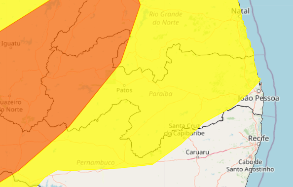 Alerta de chuvas intensas: Inmet emite avisos para todas as cidades da Paraíba
