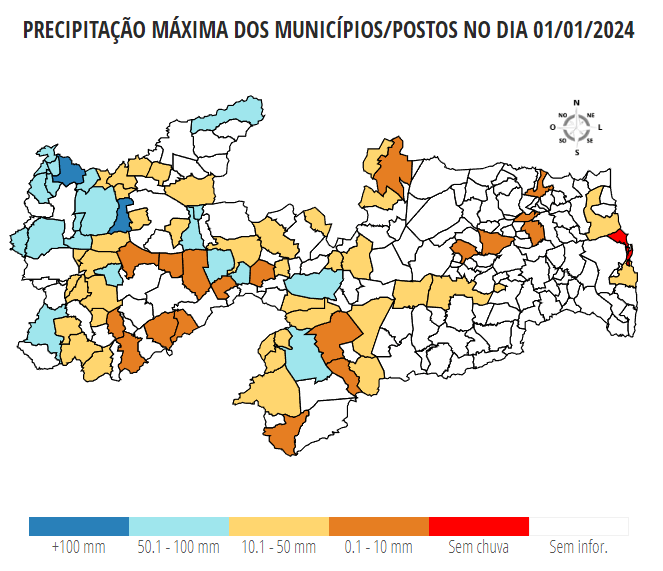 Municípios sertanejos registram chuvas acima dos 100 mm; confira os índices em toda a Paraíba nas últimas 24h