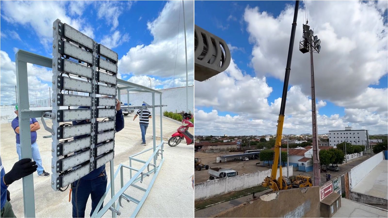 Estádio José Cavalcanti começa a receber iluminação de LED