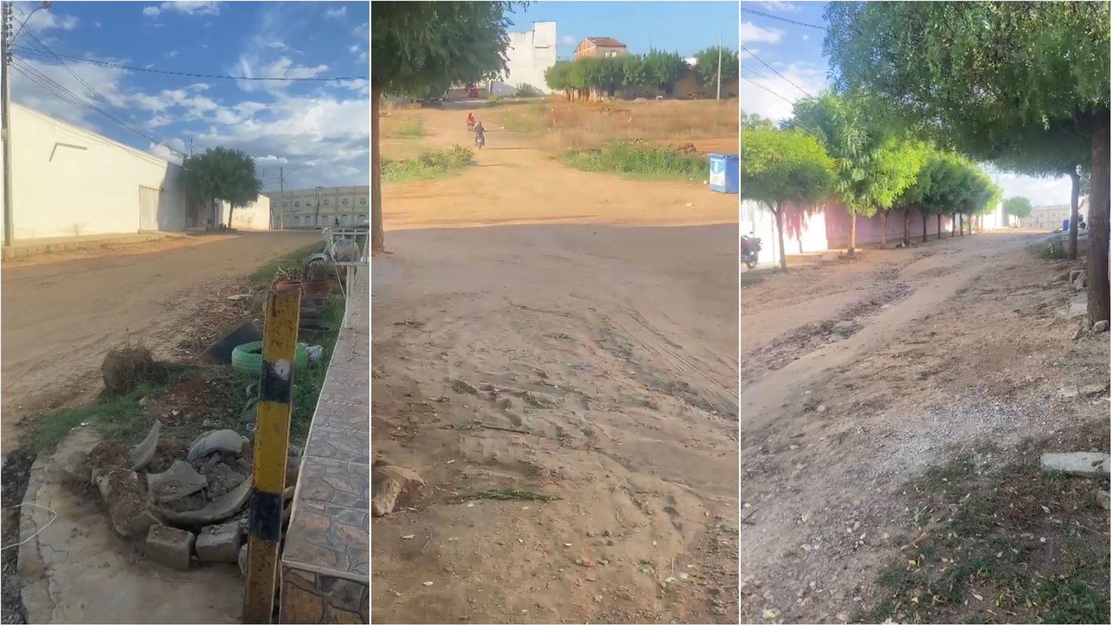 Moradores da Rua Assis Wanderley, no bairro São Sebastião, reclamam que localidade não foi contemplada com obras de pavimentação; gestão se posiciona