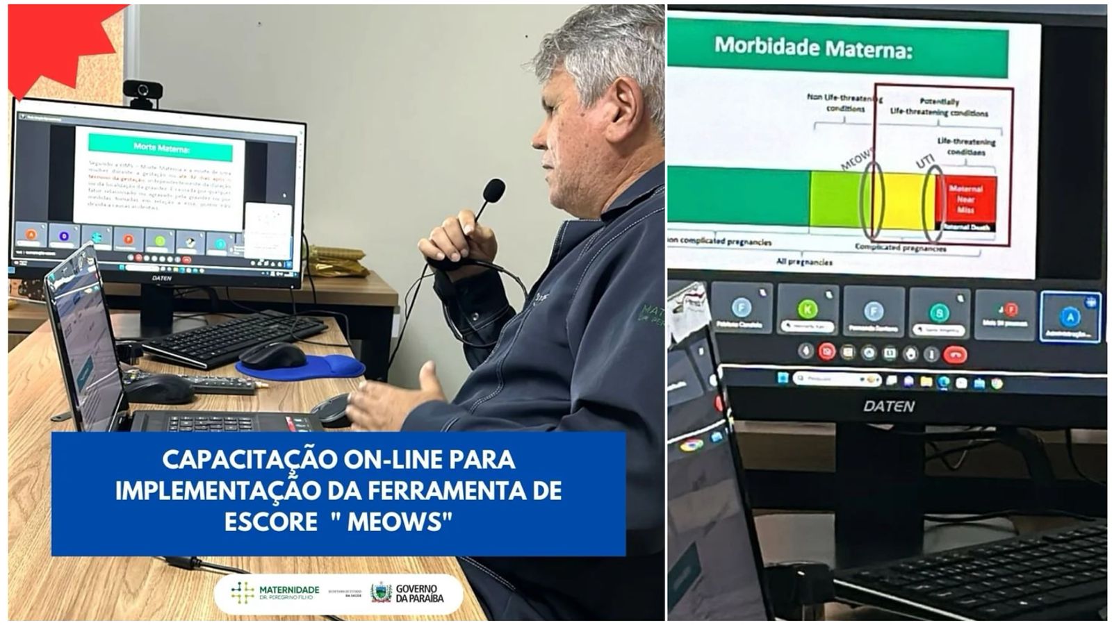 Maternidade Dr. Peregrino Filho, em Patos, promove curso on-line sobre Protocolo MEOWS para profissionais de saúde obstétrica