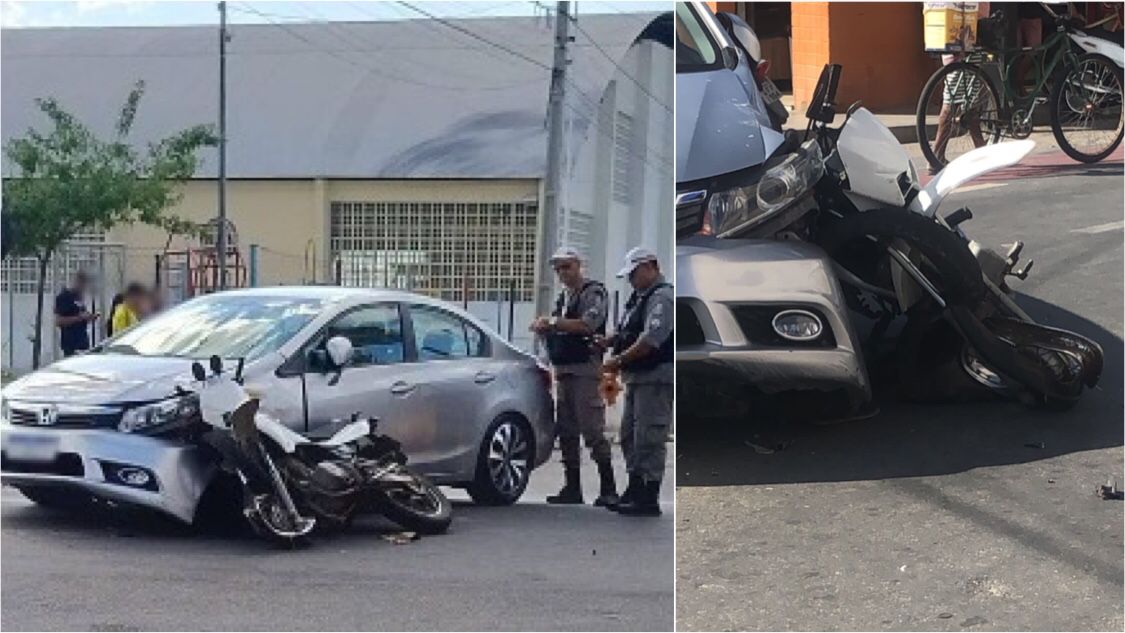 4ª CPTran dá detalhes de acidente envolvendo carro e moto na tarde deste sábado (06), em Patos