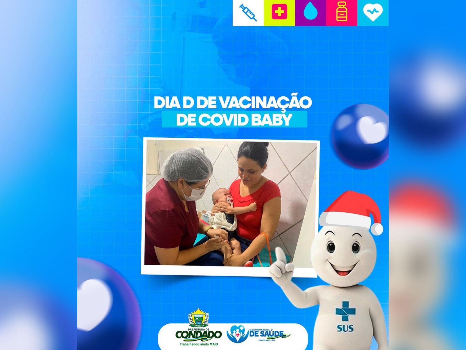 Prefeitura de Condado promove mais um Dia D de Vacinação contra COVID-19 para crianças