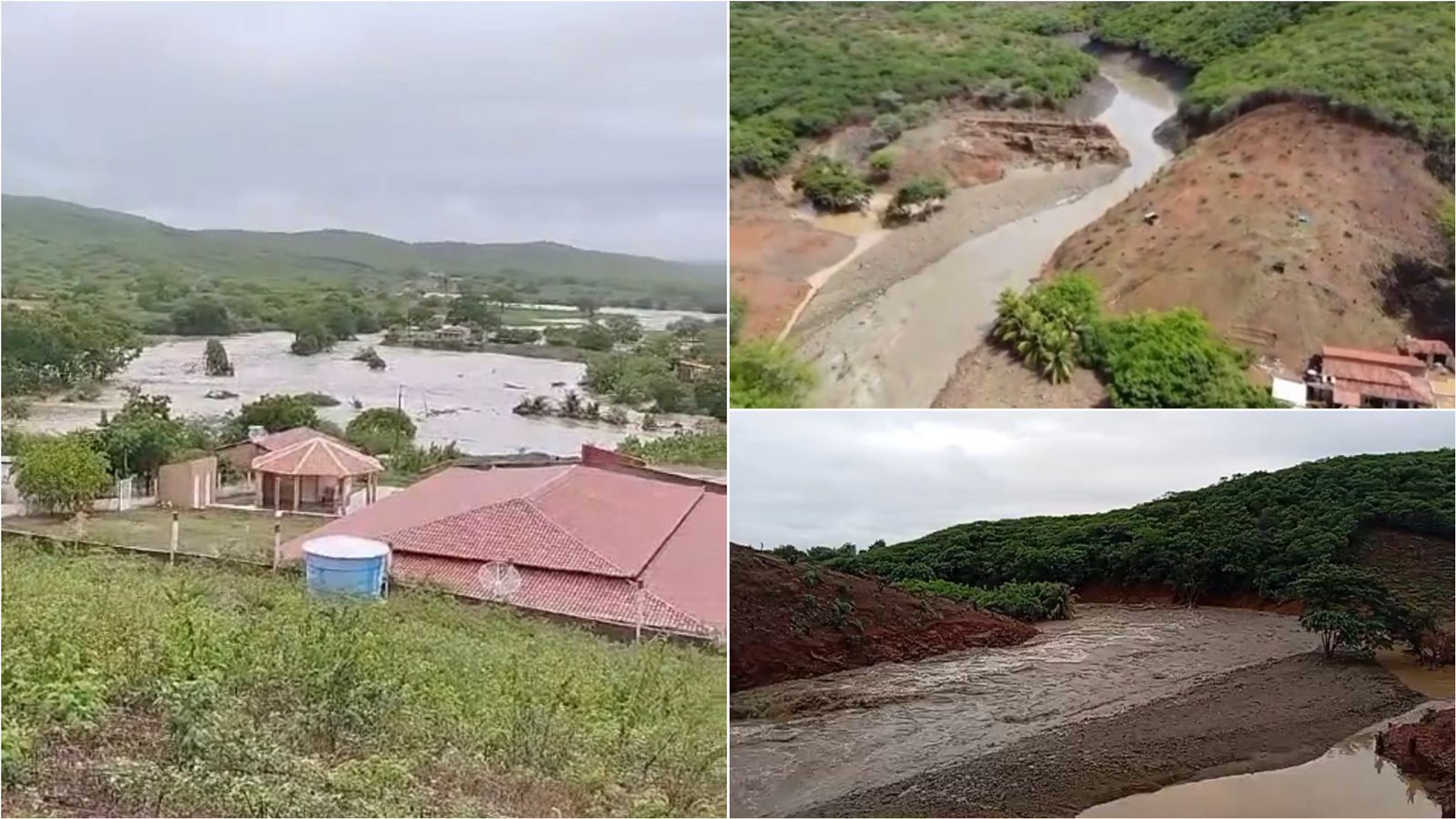 Rompimento de barragem causa inundações e deixa famílias ilhadas em Conceição, após fortes chuvas; veja vídeos