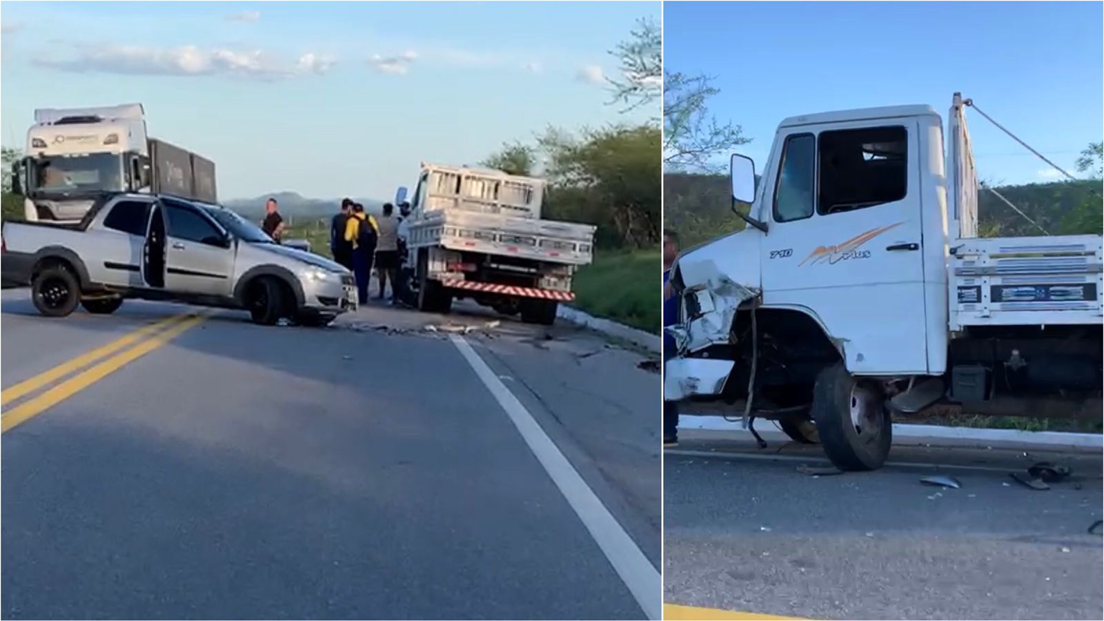 Colisão entre carro e caminhão é registrada na tarde desta terça-feira (16) na BR-230, entre Malta e Santa Gertrudes; veja vídeo