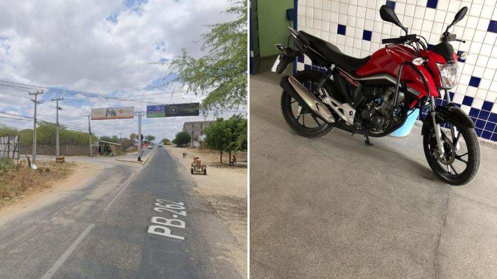 Bandidos armados roubam motocicleta na manhã desta quinta-feira (18) no bairro do Jatobá, em Patos
