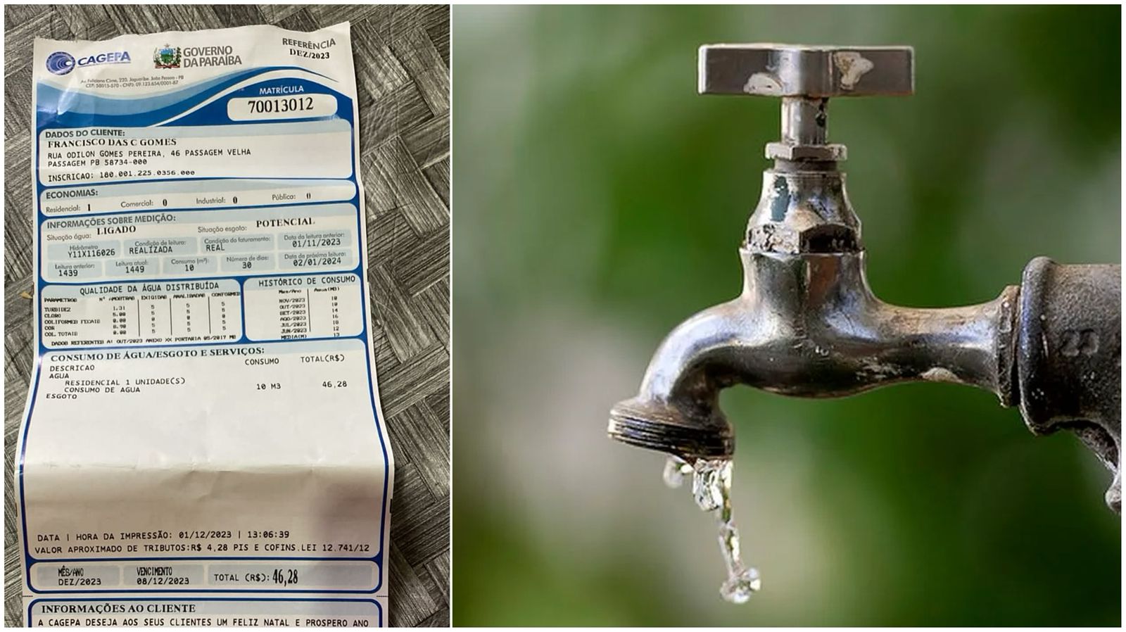 Morador de Passagem Velha cobra providências diante da escassez de água; Cagepa se compromete a resolver o problema