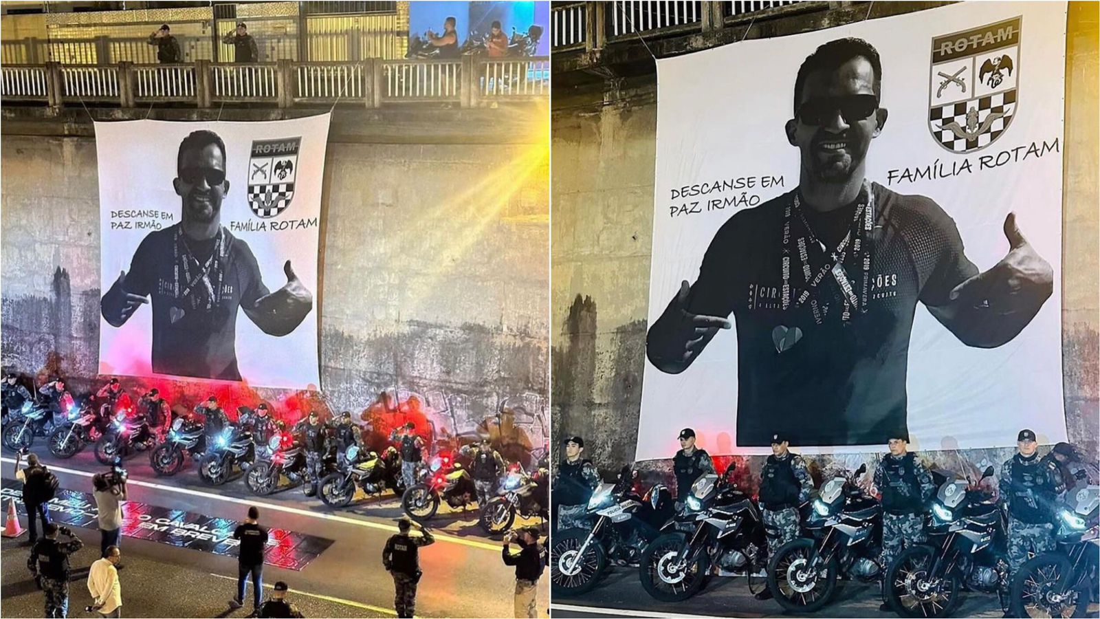 Uma semana após acidente, policial teixeirense é homenageado por colegas de farda na noite desta segunda-feira (22); veja vídeo