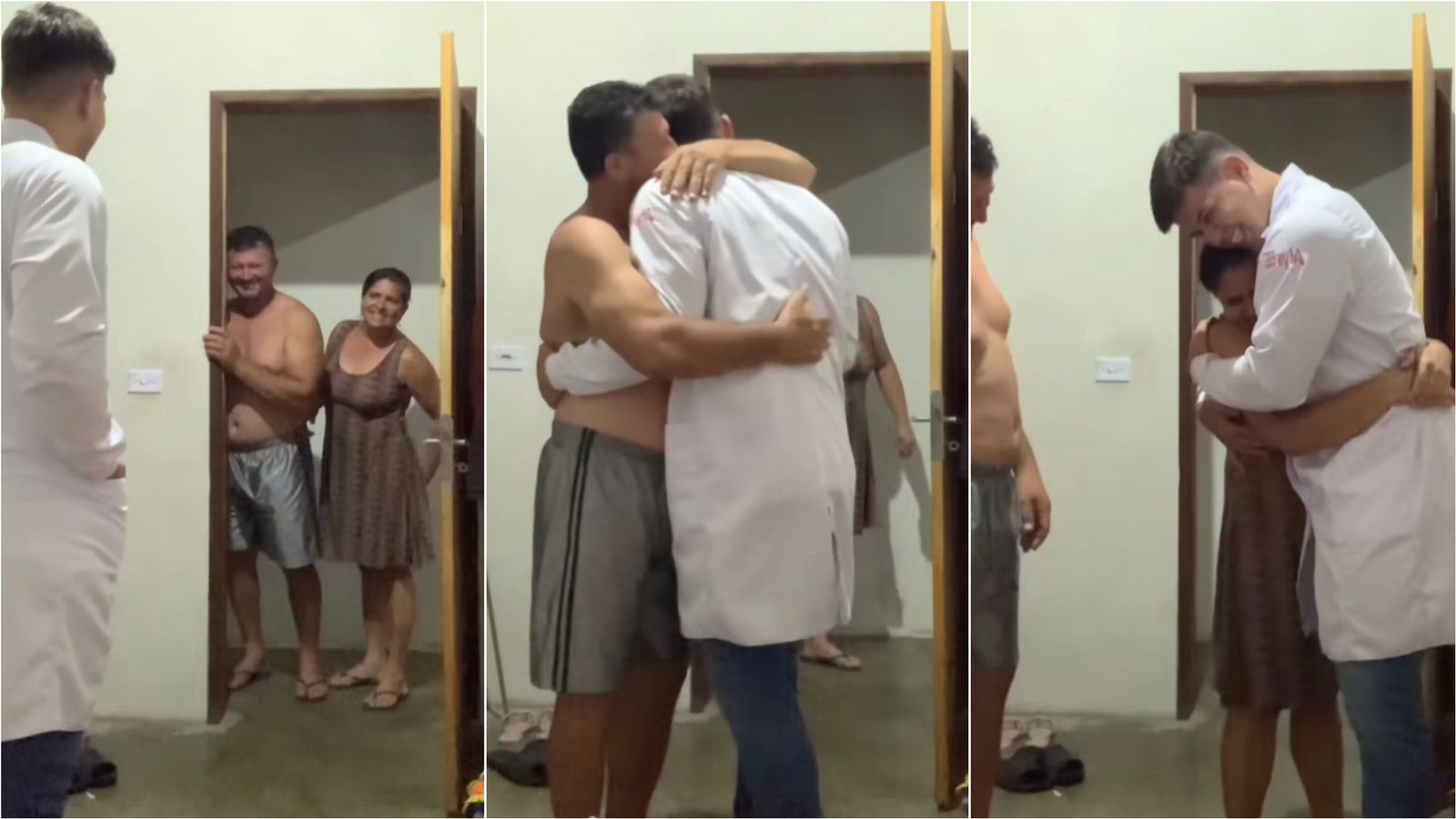 Emocionante: Jovem estudante da zona rural de Itapetim-PE aprovado em Medicina, viraliza após mostrar reação dos pais ao vê-lo de jaleco