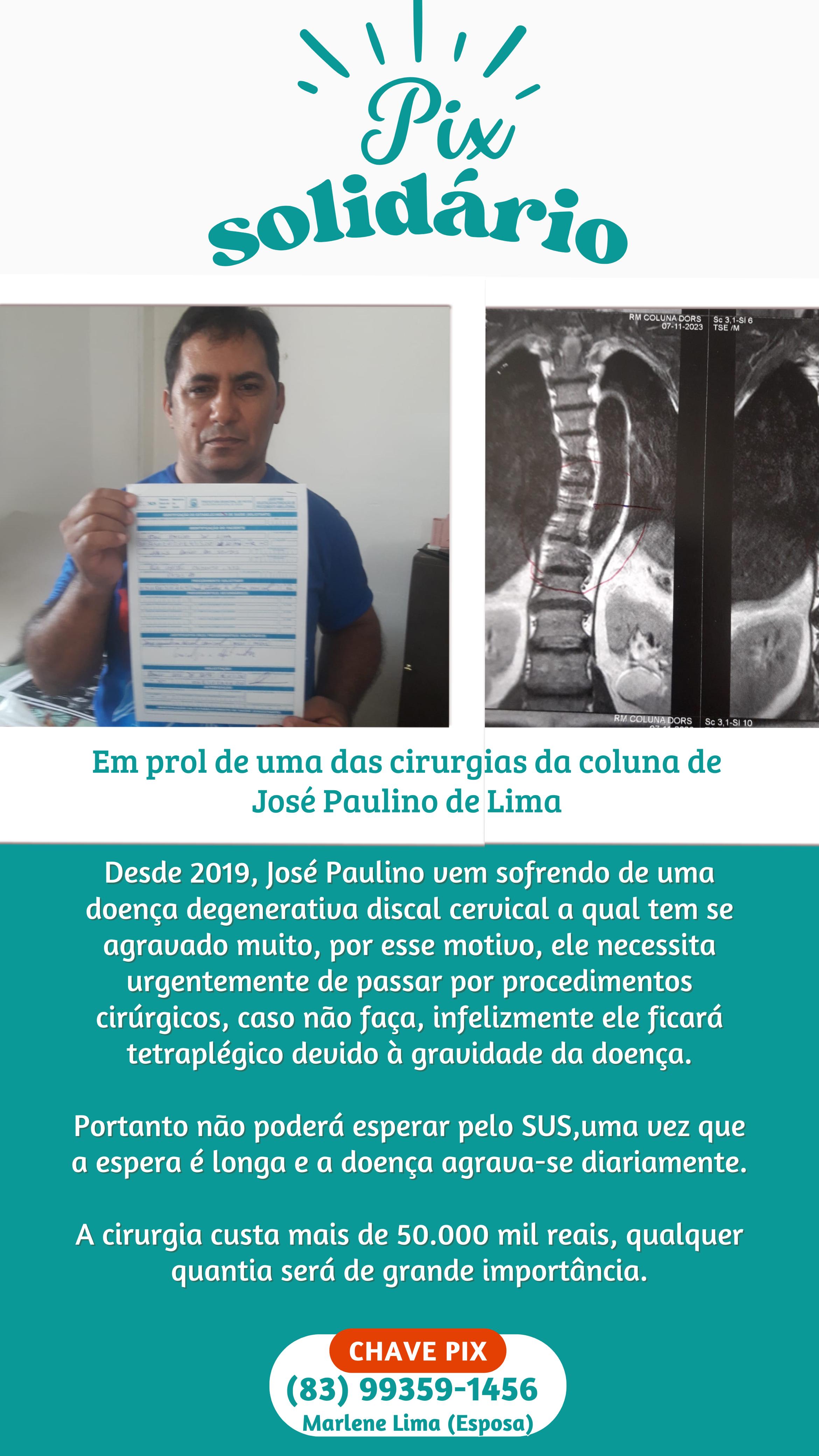 Sofrendo de uma doença degenerativa na Coluna Cervical, homem faz campanha para conseguir custear cirurgia