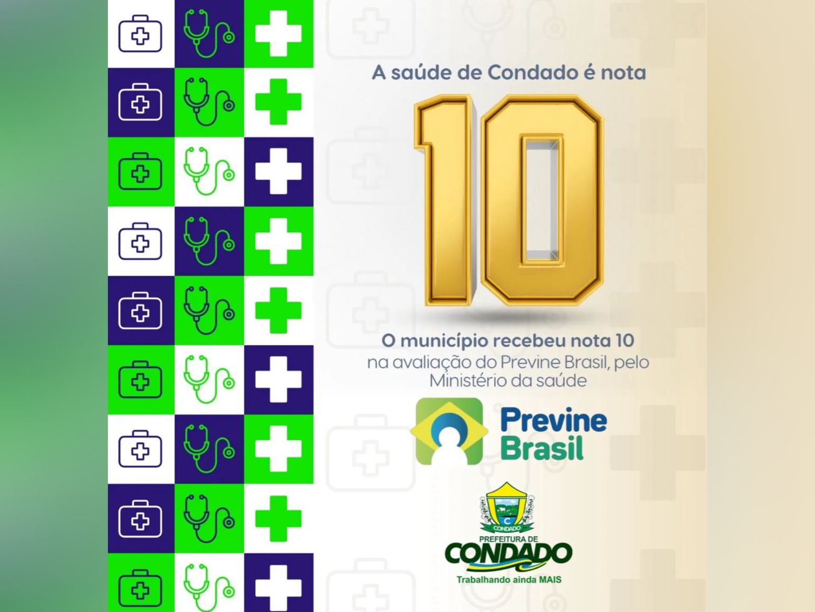 Condado recebe nota máxima em avaliação do programa Previne Brasil no terceiro Quadrimestre de 2023