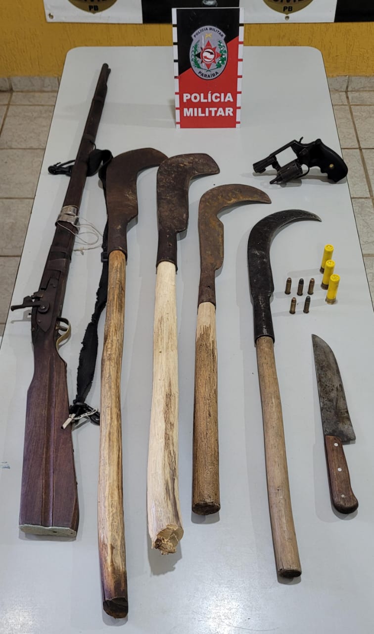 Polícia Militar prende suspeito de fazer ameaças e apreende duas armas de fogo na zona rural de Jericó