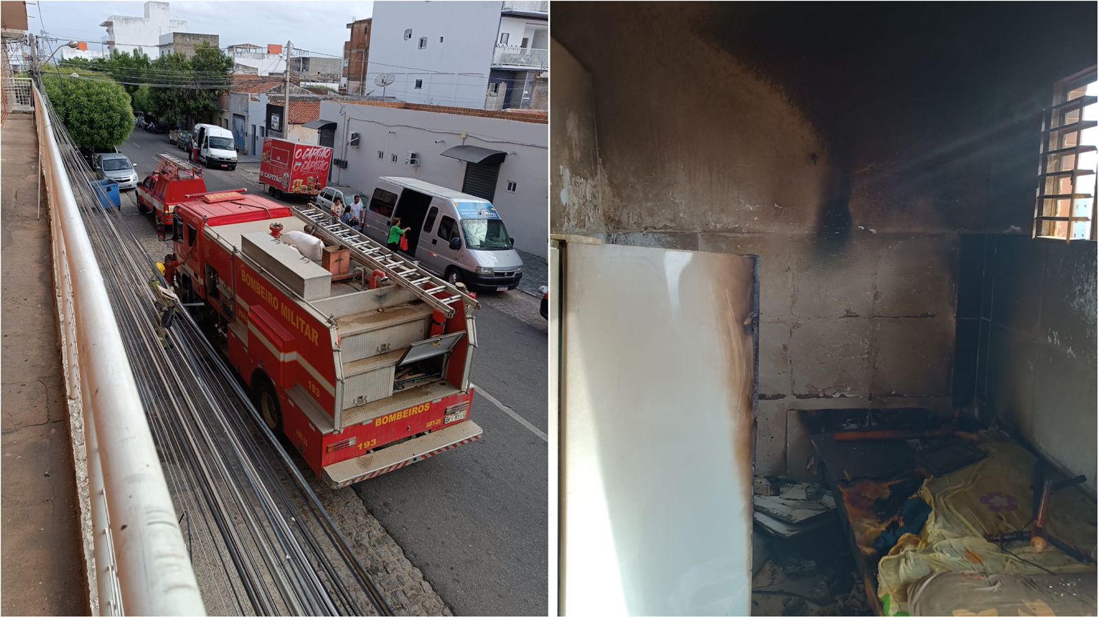 Incêndio é registrado em apartamento no Centro de Patos na manhã deste sábado (10)