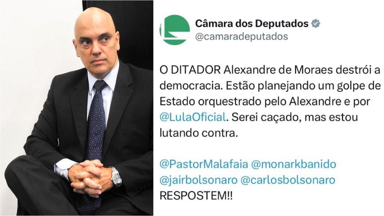 Perfil da Câmara dos Deputados em rede social é invadido e faz postagem contra Moraes: ‘Ditador’