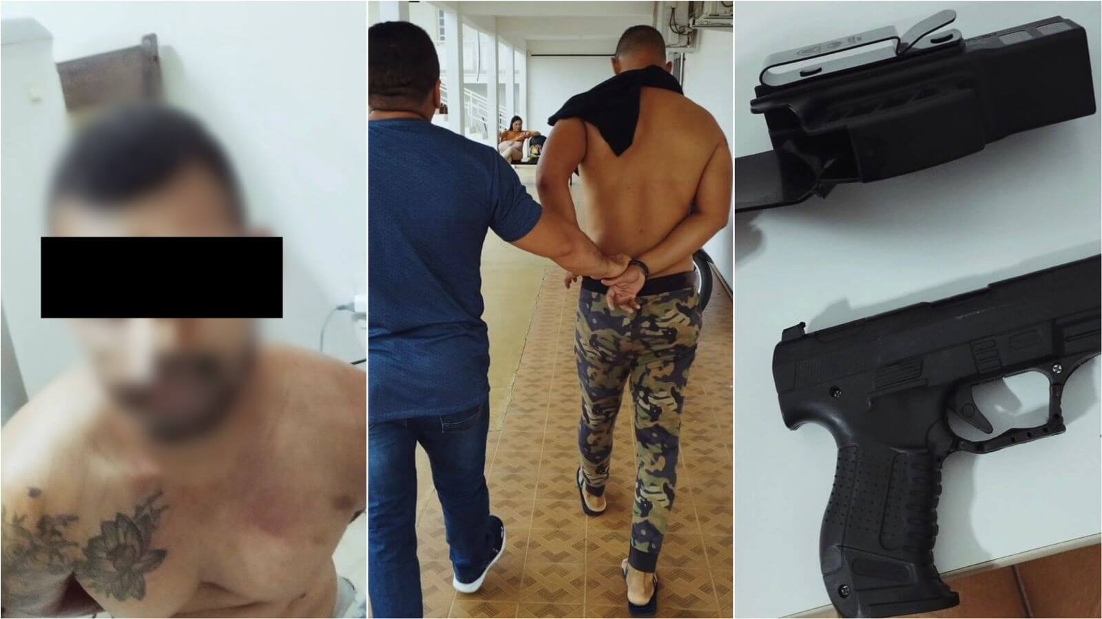 Ação da DRF com apoio da CPTran prende homem em posse de carro roubado na cidade de Patos e apreende simulacro de arma