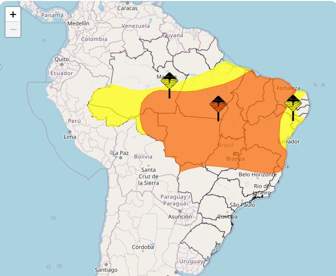 Inmet emite alertas de chuvas intensas e ventos fortes para Patos e mais de 100 municípios paraibanos