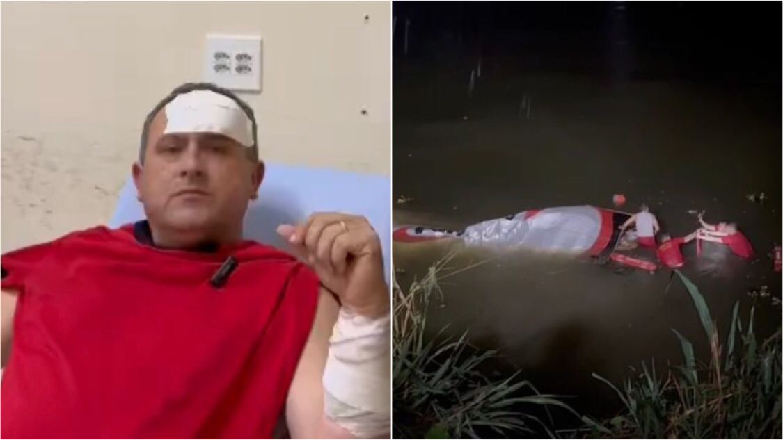 Caminhão perde o controle e cai dentro de açude próximo a Pombal; “Deus me deu um grande livramento”, diz motorista