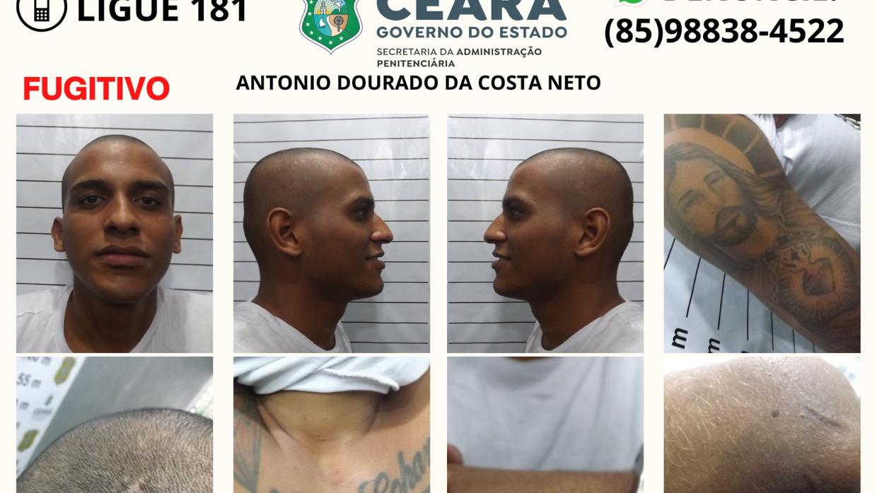 Detento foge de presídio na Região Metropolitana de Fortaleza e outros 11 são interceptados, nesta segunda (19)