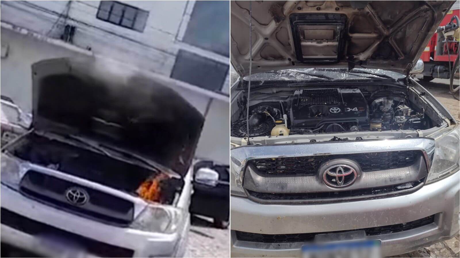 Princípio de incêndio é registrado em carro no Centro de Patos durante a manhã desta terça-feira (20)