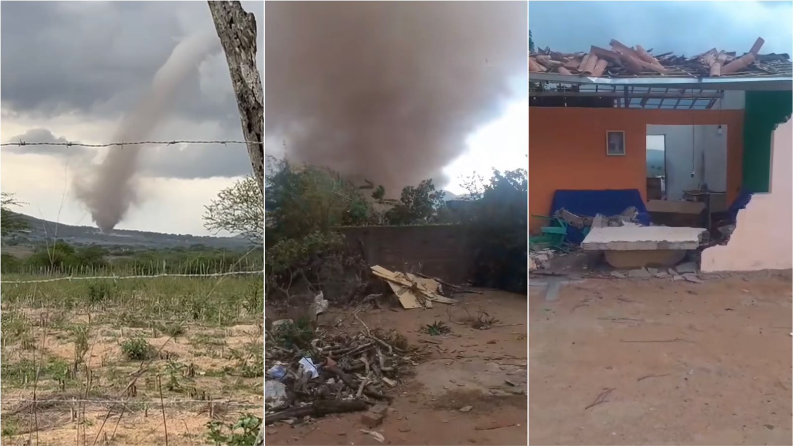 Tornado destelha casas e provoca estragos no interior de Alagoas; veja vídeo