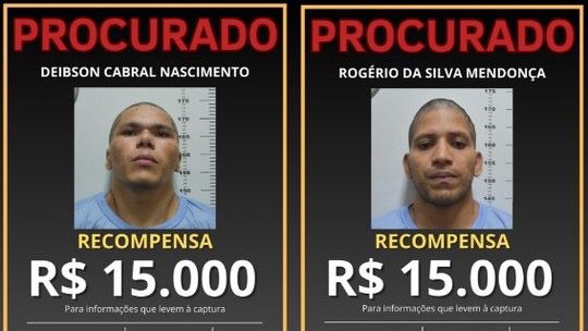 PF anuncia recompensa de até R$ 30 mil por informações sobre fugitivos da Penitenciária Federal de Mossoró