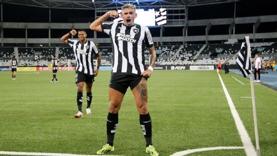 Júnior Santos faz quatro, Tiquinho desencanta, Botafogo massacra o Aurora e avança na Libertadores