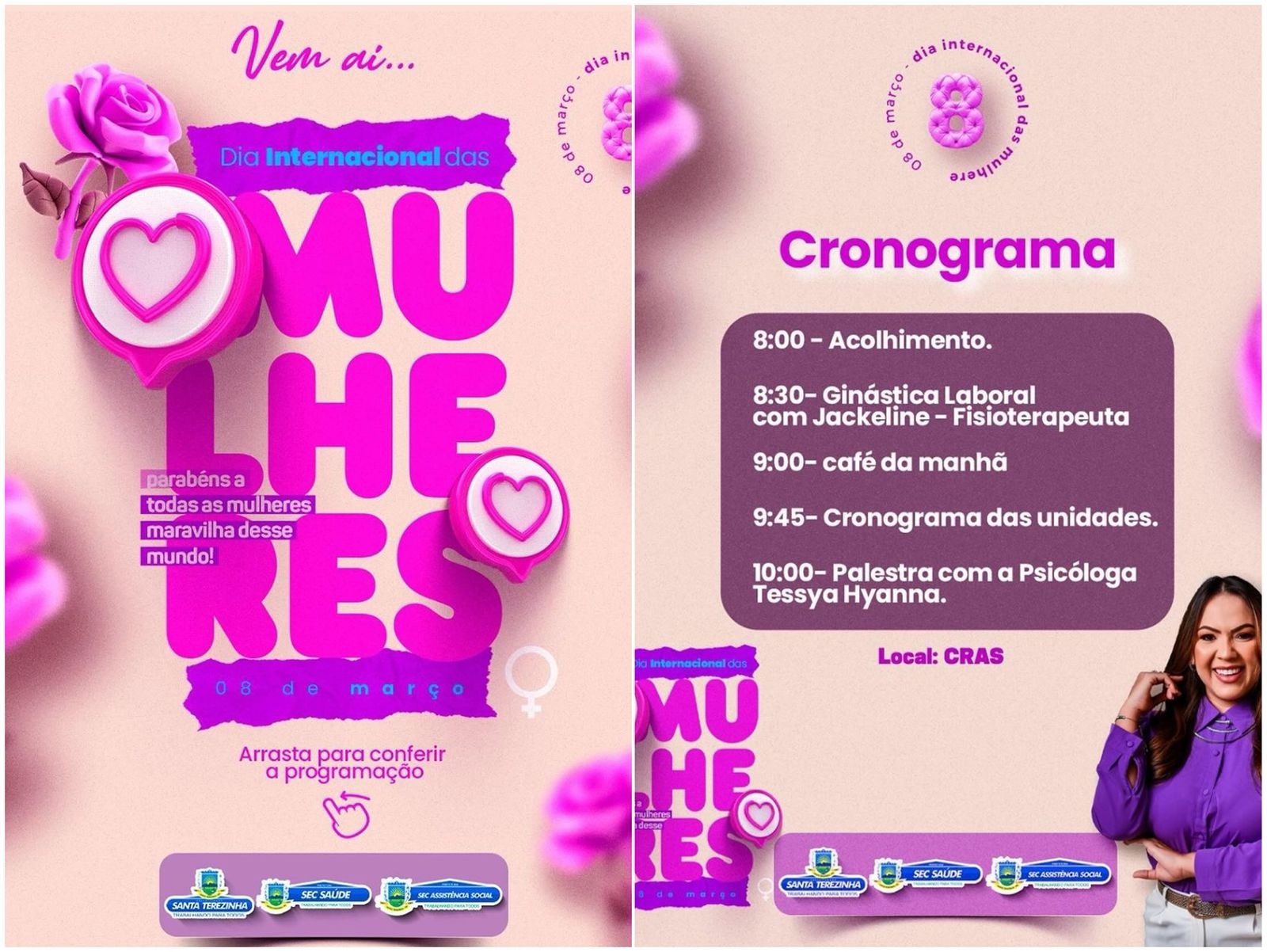 Prefeitura de Santa Terezinha-PB celebra o Dia Internacional da Mulher com evento especial e campanha de conscientização durante todo o mês