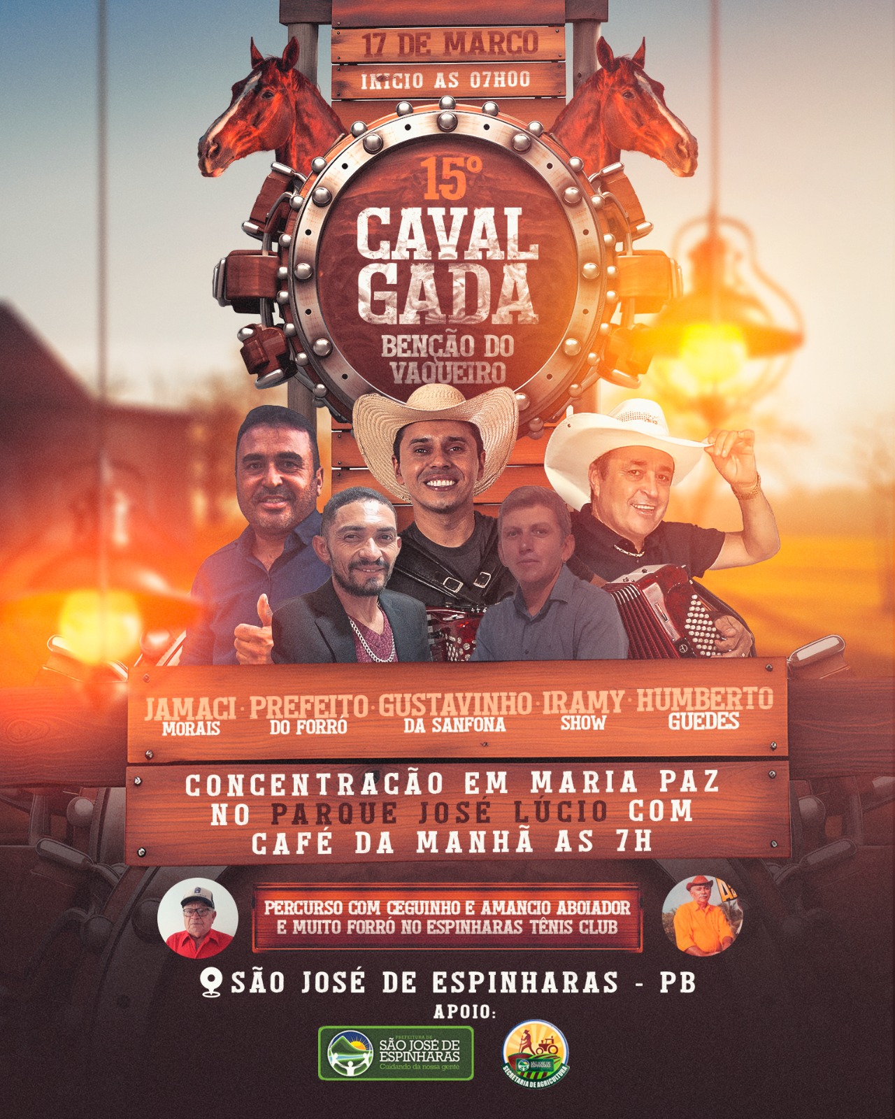 Prefeitura de São José de Espinharas convida população para a 15ª Cavalgada e Benção do Vaqueiro