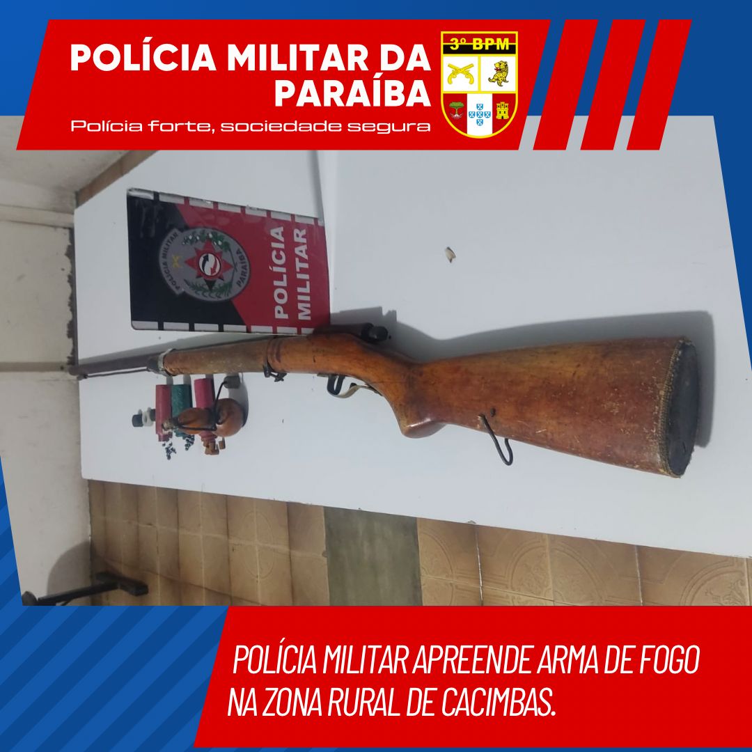 Polícia Militar apreende arma de fogo na zona rural de Cacimbas