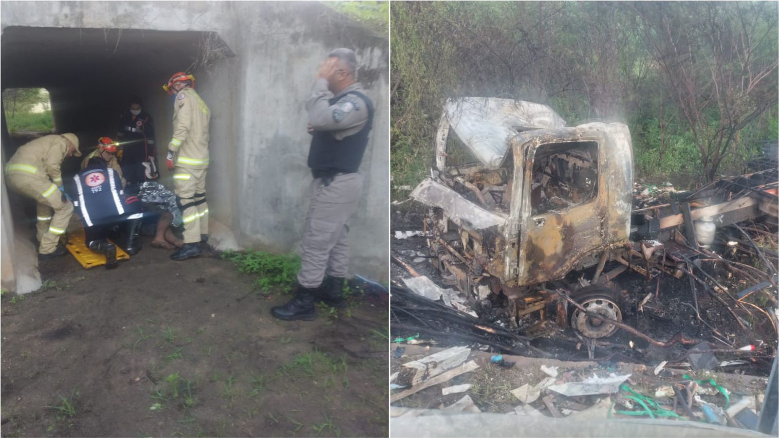 Motorista vítima de acidente na BR-110 está consciente na Área Vermelha do Hospital de Patos, mas será transferido para Campina Grande