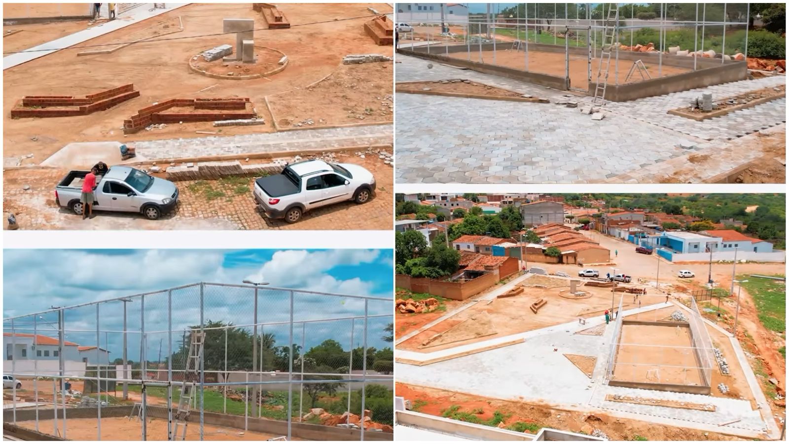 Prefeitura de Cacimbas realiza construção de praça com quadra de areia e academia de saúde