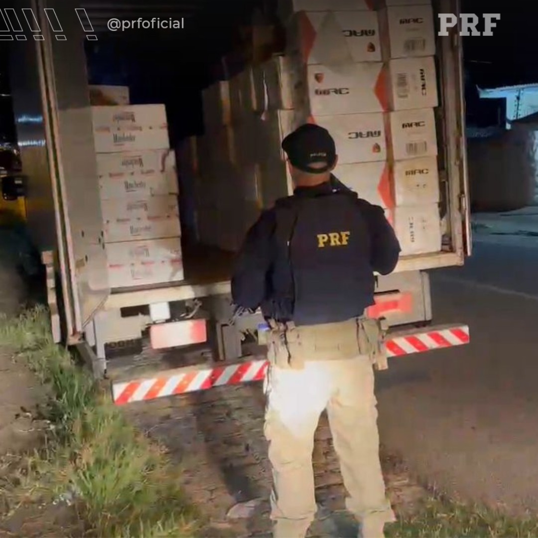 PRF apreende no Sertão carga de cigarros contrabandeados avaliada em aproximadamente R$ 200.000