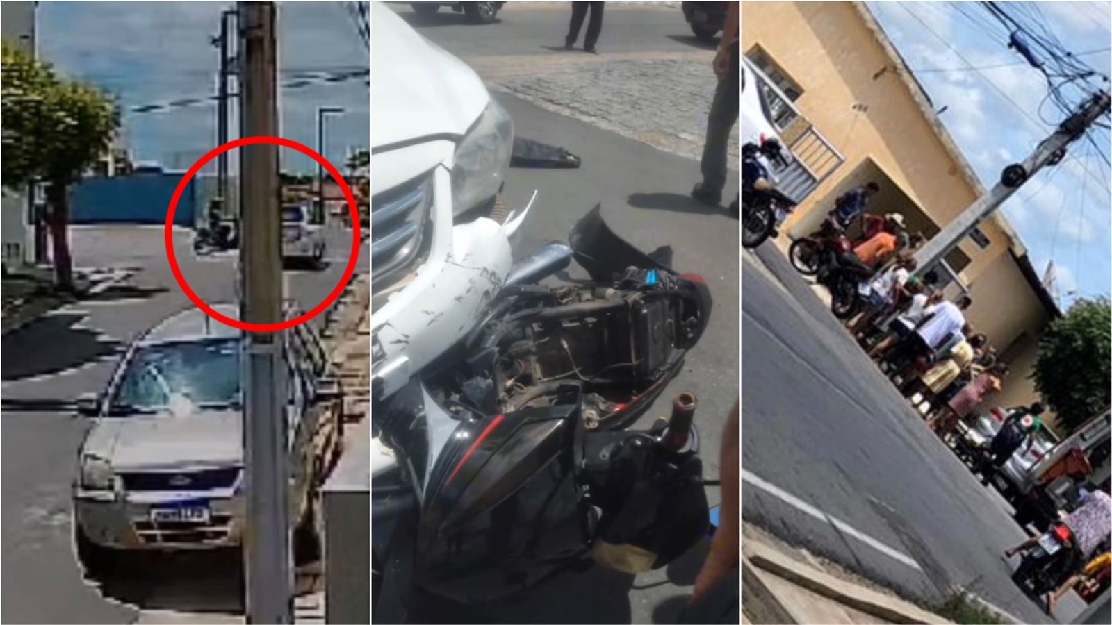 Colisão entre moto e carro deixa adolescente ferida no Centro de Piancó na manhã deste domingo (24); veja vídeo