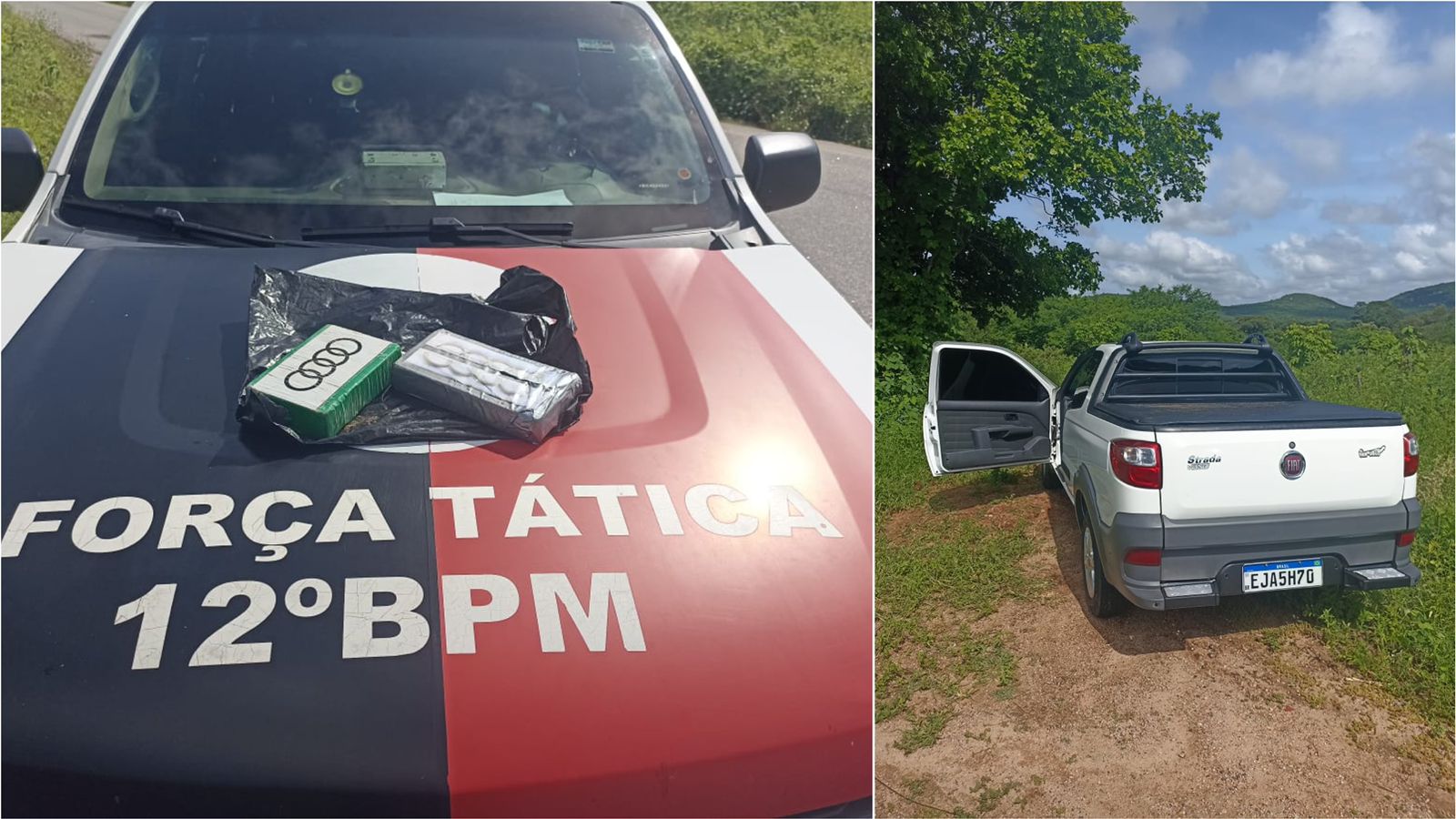 Polícia Militar apreende droga e veículo roubado, em Jericó