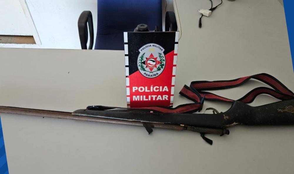 PM recolhe arma de fogo neste domingo (07) na zona rural de Junco do Seridó