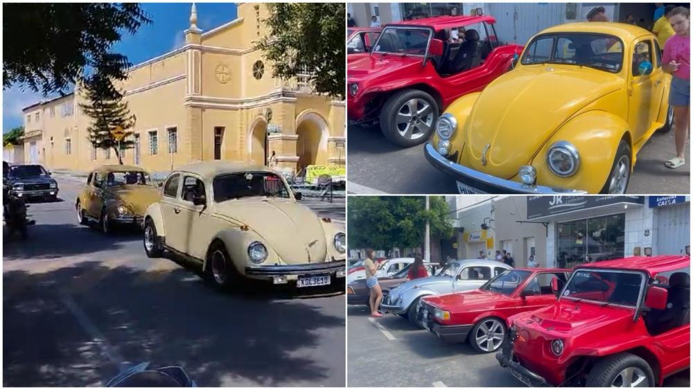 Encontro de carros antigos e clube de fusca reúne entusiastas em Vista Serrana