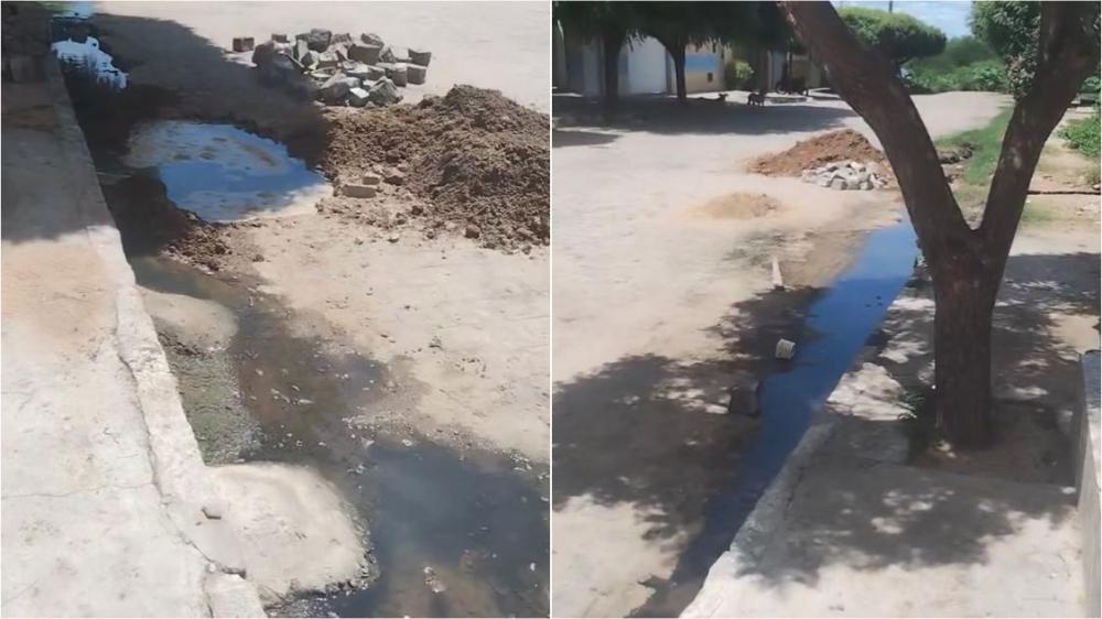 Moradores da Rua 19, no bairro Jatobá, em Patos, reclamam de galeria aberta há cerca de 15 dias sem manutenção