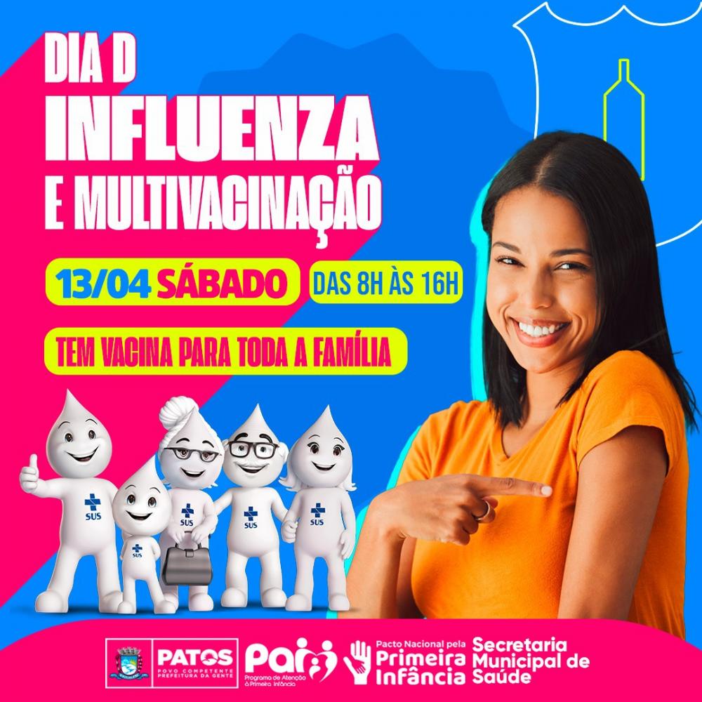 Vacine-se: Dia D de Multivacinação e contra Influenza chega a Patos neste sábado (13)