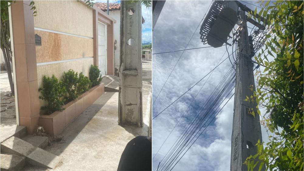 Moradores de São Mamede relatam preocupação com poste de energia em estado precário; Energisa se pronuncia