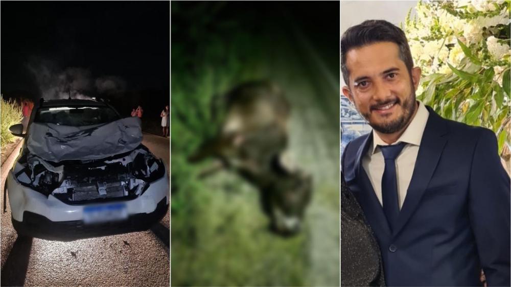 Pré-candidato a vereador de Passagem sofre acidente na noite desta sexta (19), após colidir com animal na pista próximo a Quixaba