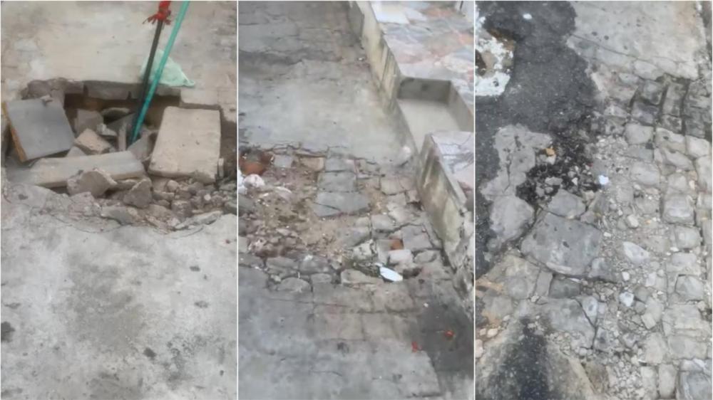 Moradores da Travessa Belísia Gonçalves reclamam de infraestrutura do local e pedem melhorias; prefeitura diz que serviços estão no cronograma 