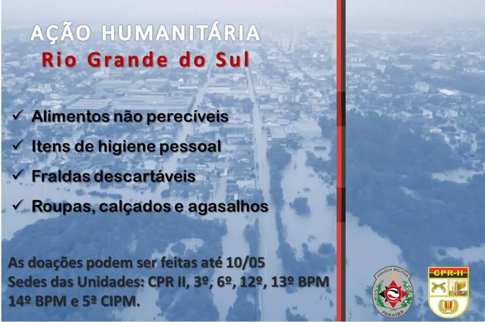 Solidariedade: Militares arrecadam gêneros alimentícios para ajudar o Rio Grande do Sul