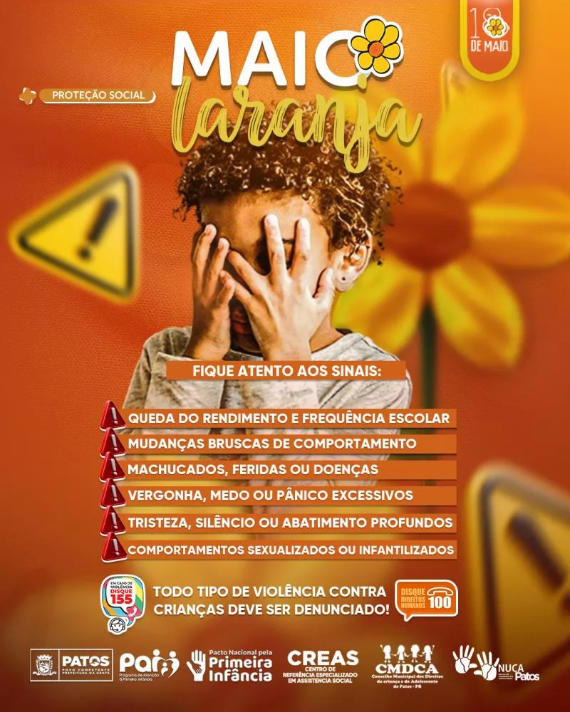Maio Laranja em Patos: Unidos contra a Exploração e Violência Sexual de Crianças e Adolescentes