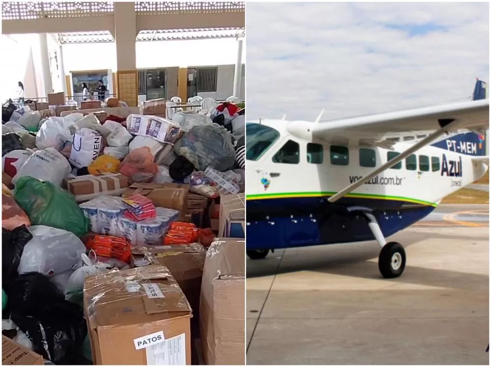 60 toneladas: Gestor da Azul Linhas Áreas em Patos pede ajuda a outros meios de transporte para envio de donativos ao RS