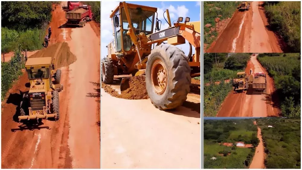Prefeitura de Cacimbas realiza obra de terraplanagem na estrada que liga município a Monteiro