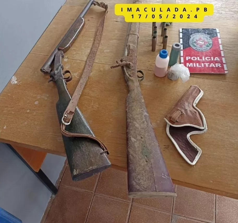 Polícia Militar apreende armas e munições na zona rural de Imaculada