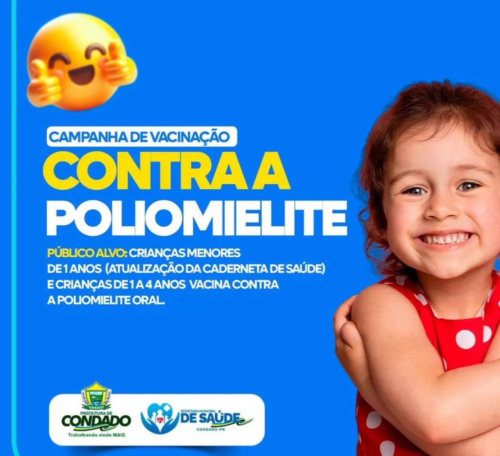 Prefeitura de Condado lança campanha de vacinação contra poliomelite 
