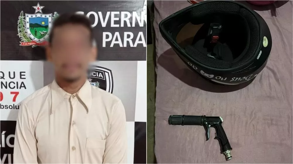 Homem é preso em flagrante com simulacro de arma após roubo de celular no Centro de Patos