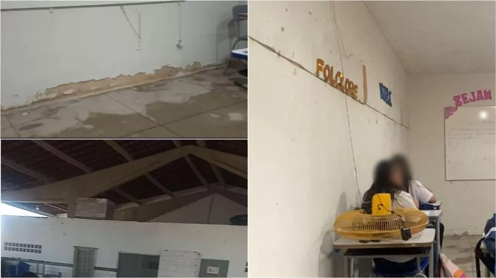 Alunos da Escola Estadual José Gomes Alves, no Jatobá, relatam problemas com poeira devido às obras e cobram celeridade na conclusão da reforma